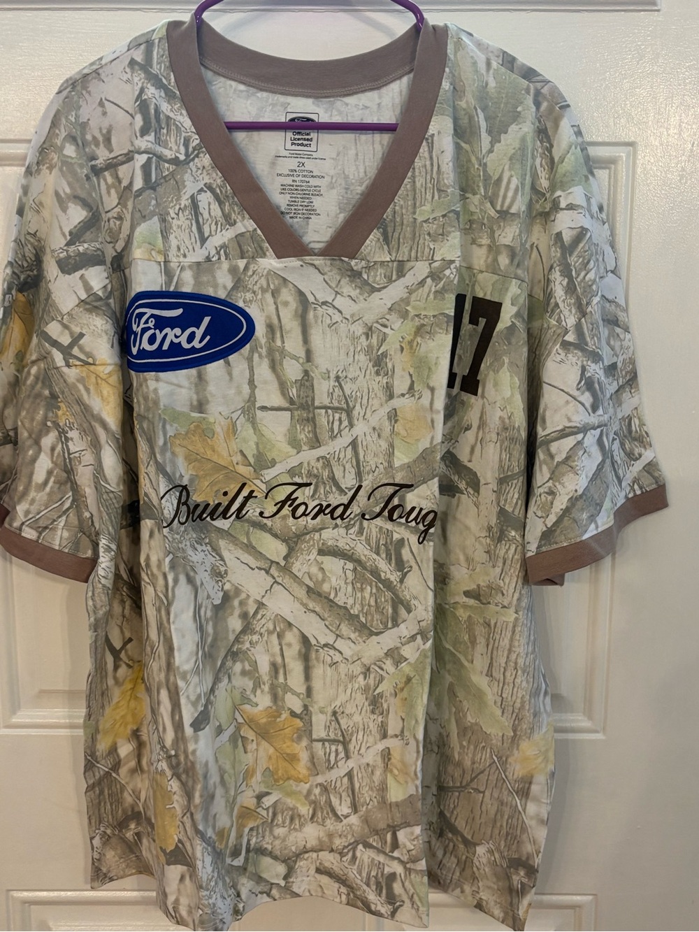 Ford Built Ford Tough Camouflage Short Sleeve Shirt - woman’s 2X